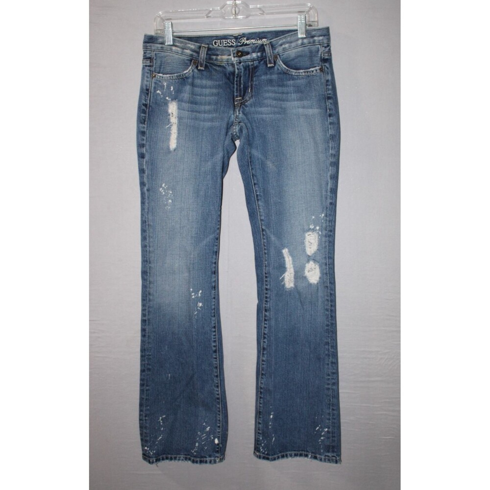 Guess Premium Jeans Womens Foxy Low Rise Skinny Distressed Jeans Size 27